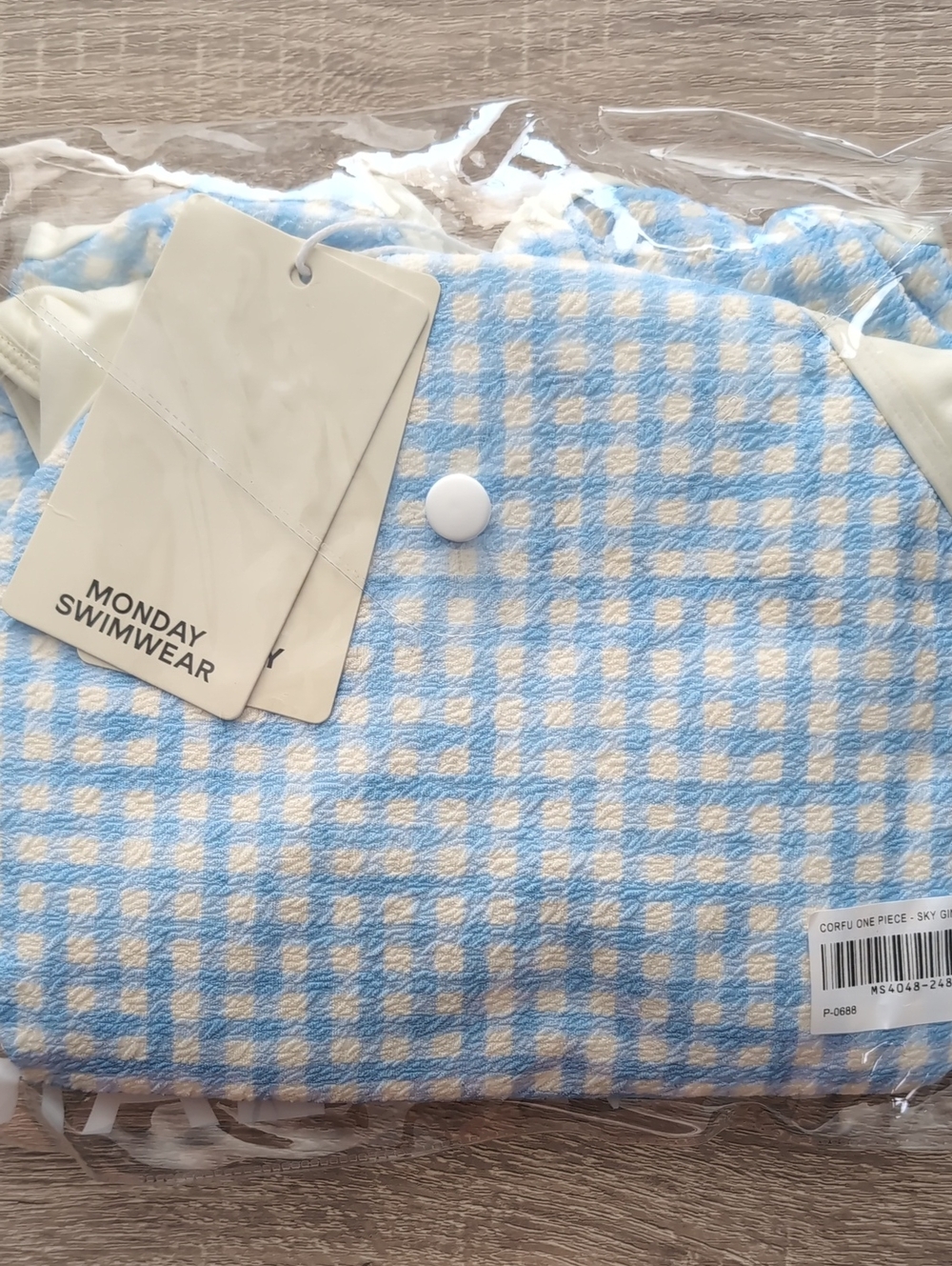 Monday Swimwear Corfu One Piece - Sky Gingham- M - Picture 3 of 10